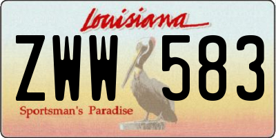 LA license plate ZWW583