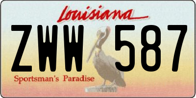 LA license plate ZWW587