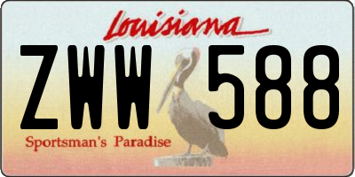 LA license plate ZWW588