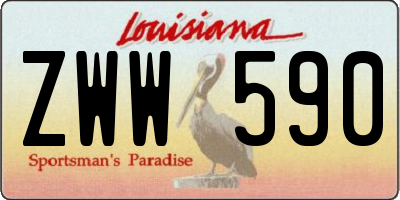 LA license plate ZWW590