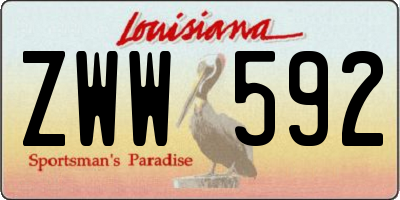 LA license plate ZWW592
