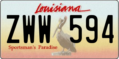 LA license plate ZWW594