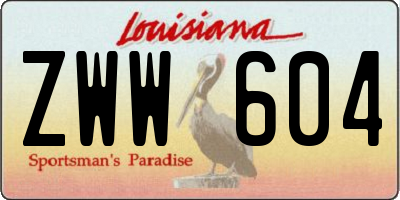 LA license plate ZWW604