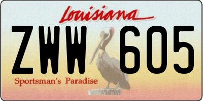 LA license plate ZWW605