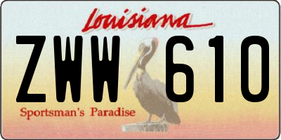 LA license plate ZWW610
