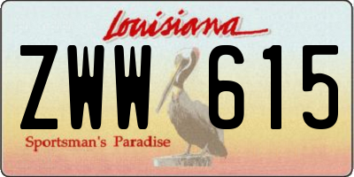 LA license plate ZWW615