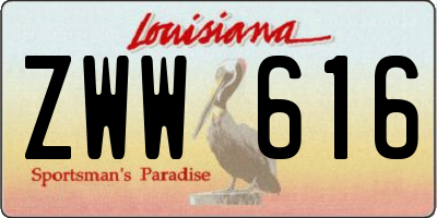 LA license plate ZWW616
