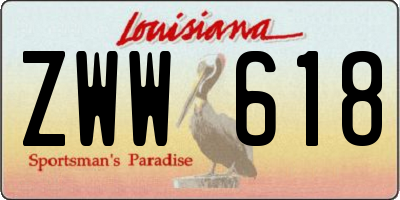 LA license plate ZWW618
