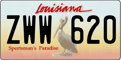 LA license plate ZWW620