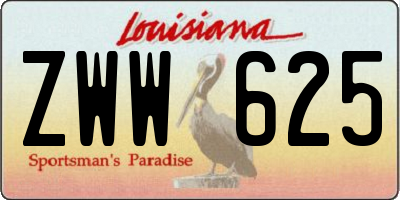 LA license plate ZWW625