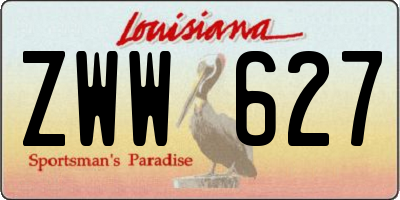 LA license plate ZWW627