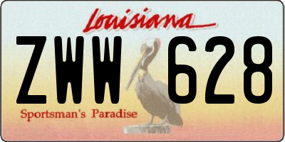 LA license plate ZWW628