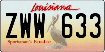 LA license plate ZWW633