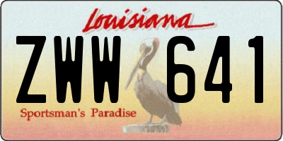 LA license plate ZWW641