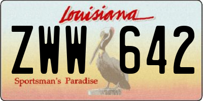 LA license plate ZWW642