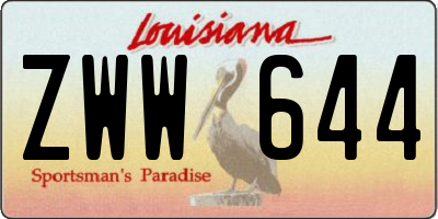 LA license plate ZWW644