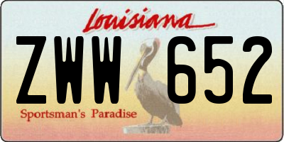 LA license plate ZWW652