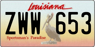 LA license plate ZWW653