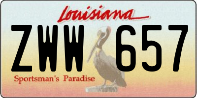 LA license plate ZWW657