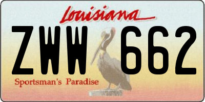 LA license plate ZWW662