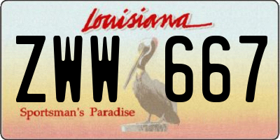 LA license plate ZWW667