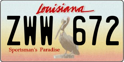 LA license plate ZWW672