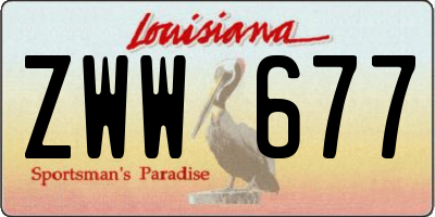 LA license plate ZWW677