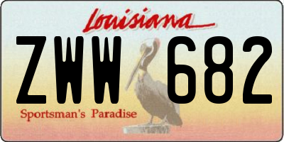 LA license plate ZWW682