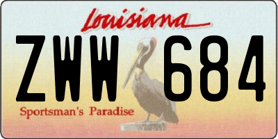 LA license plate ZWW684