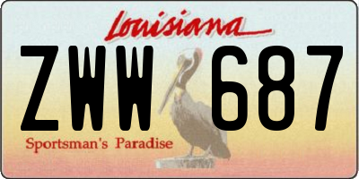 LA license plate ZWW687