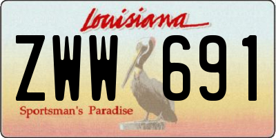 LA license plate ZWW691
