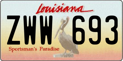LA license plate ZWW693