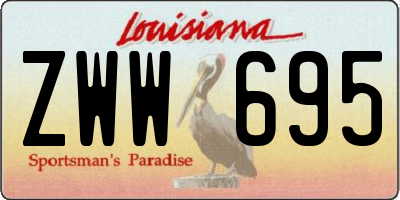 LA license plate ZWW695