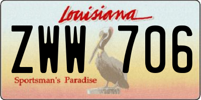 LA license plate ZWW706