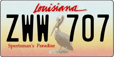 LA license plate ZWW707
