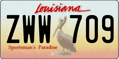 LA license plate ZWW709