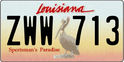 LA license plate ZWW713