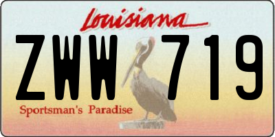 LA license plate ZWW719