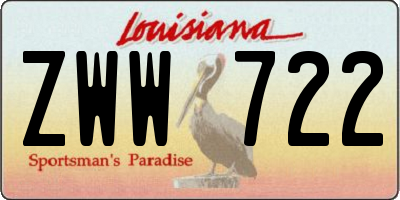 LA license plate ZWW722