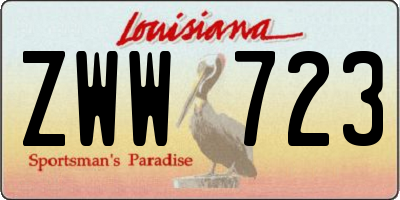 LA license plate ZWW723