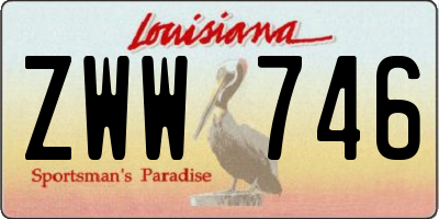 LA license plate ZWW746