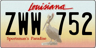 LA license plate ZWW752