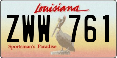 LA license plate ZWW761