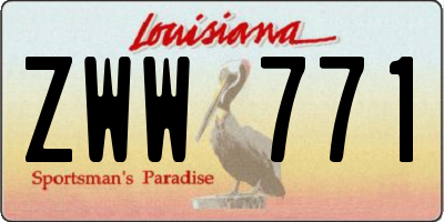 LA license plate ZWW771