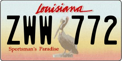 LA license plate ZWW772