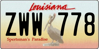 LA license plate ZWW778