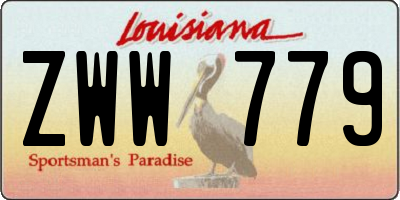 LA license plate ZWW779