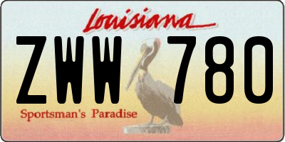 LA license plate ZWW780