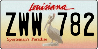 LA license plate ZWW782