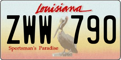 LA license plate ZWW790